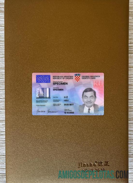 Croatia bilhete de identidade olhar de foto frente exemplo